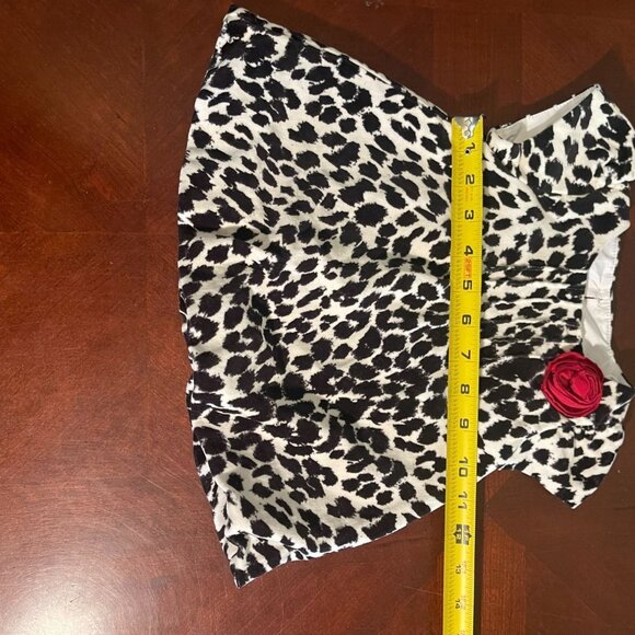 Pippa & Julie Baby Girls Leopard Print Dress W/ Red Flower Sz 12M - Picture 3 of 8